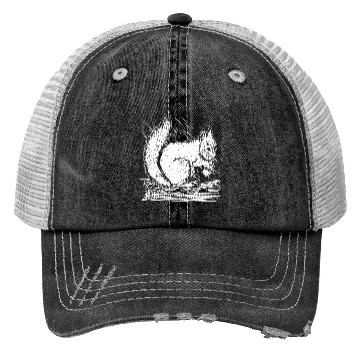 Discover Squirrel Drawing Art Squirrel Lover Trucker Hats