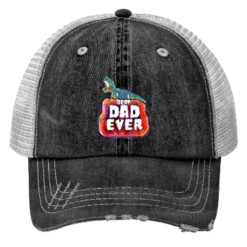 Discover Best Dad Ever trex papa Trucker Hats