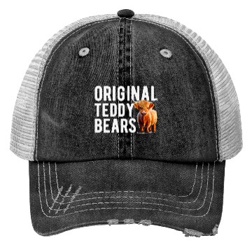 Discover Original Teddy Bears Highland Cow Scottish Cattle Trucker Hats