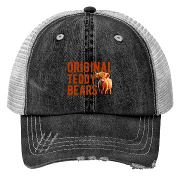 Discover Original Teddy Bears Highland Cow Scottish Cattle Trucker Hats