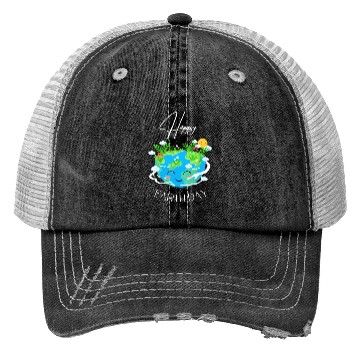 Discover Green and Blue Happy Earth Day Trucker Hats