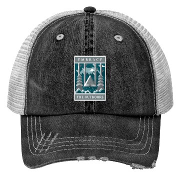 Discover Embrace The Outdoors Camping Trucker Hats