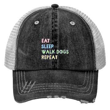 Discover Eat Sleep Walk Dog Repeat Walking Trucker Hats