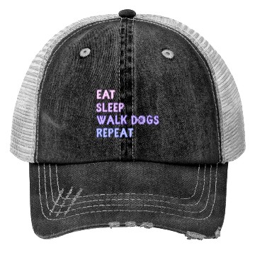 Discover Eat Sleep Walk Dog Repeat Walking Trucker Hats