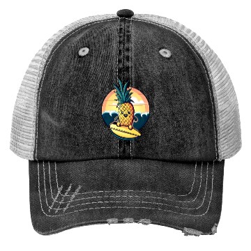 Discover Kawaii pineapple on at sunset Trucker Hats
