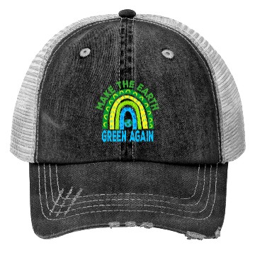 Discover Make the Earth Green Again Rainbow Earth Day Trucker Hats