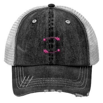 Discover Don't Look Back Hot Pink Arrow, Motivational Quote Trucker Hats
