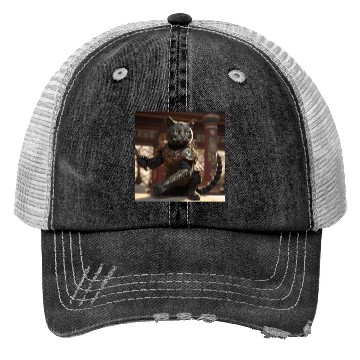 Discover Cat warrior in ornate armor Trucker Hats