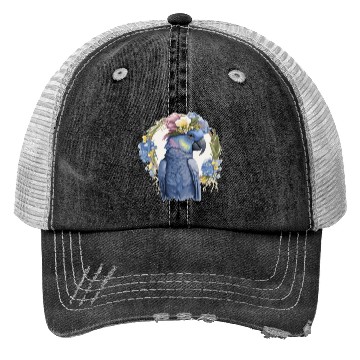 Discover Cute Hyacinth Macaw Parrot Bird Flower Crown Pet B Trucker Hats