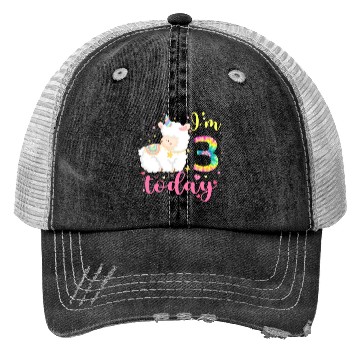 Discover 3 Year Old Llama Birthday Party 3rd Animal Trucker Hats