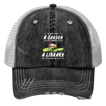 Discover Cute Library Librarian Gardening Trucker Hats Book