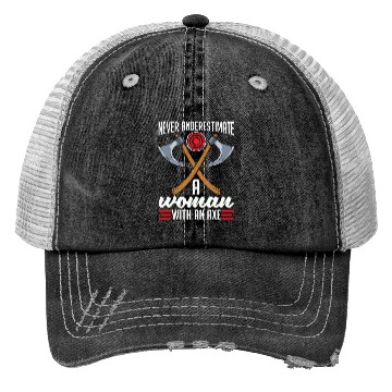 Discover Axe Throwing Never Underestimate A Woman Bullseye Trucker Hats