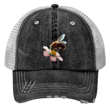 Discover bee on flower Trucker Hats