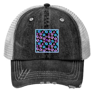 Discover Neon Flower Patterns Art. Buy Now Trucker Hats