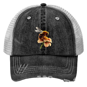 Discover bee on flower Trucker Hats
