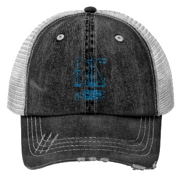 Discover Sailboat Blueprint Old Ocean Sailing for Sailors Trucker Hats