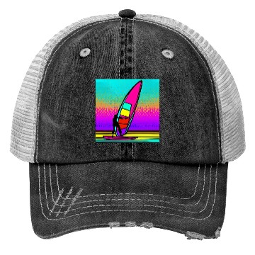 Discover Windsurfing is freedom Trucker Hats