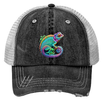 Discover Cute Chameleon is a colorful beautiful Cute animal Trucker Hats