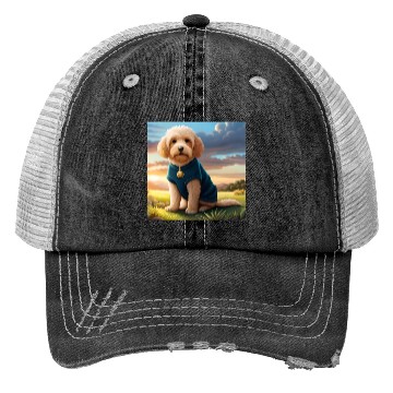 Discover dog and wilderness Trucker Hats