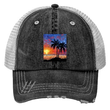 Discover Paradise at Dusk nature Trucker Hats