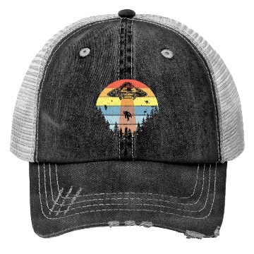 Discover Retro Vintage Sunset Bigfoot Yeti Trucker Hats