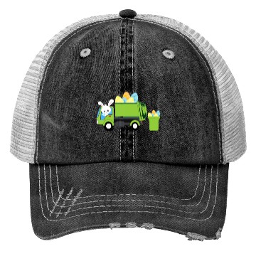 Discover Garbage Truck Easter Bunny Egg Hunt Toddler Kids B Trucker Hats