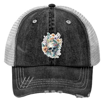 Discover Botanical Skull Design Trucker Hats