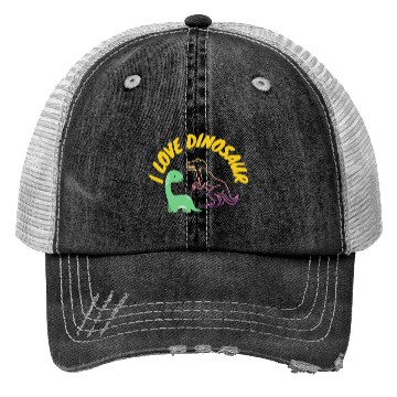 Discover I love dinosaur Trucker Hats
