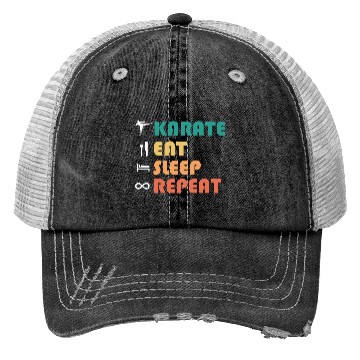Discover karate eat sleep repeat Trucker Hats
