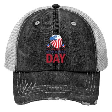 Discover Happy Memorial Day Veterans Brave US Eagle Stars Trucker Hats