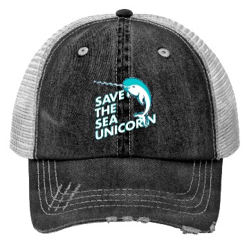 Discover Funny Save the Sea Unicorn Narwhal Trucker Hats