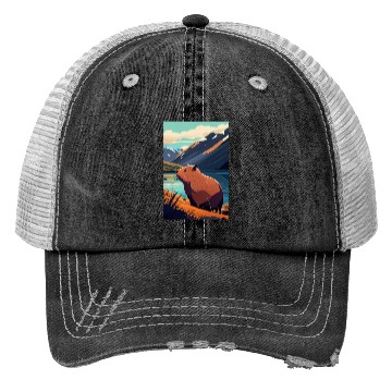 Discover Capybara Nature Capibara Trucker Hats