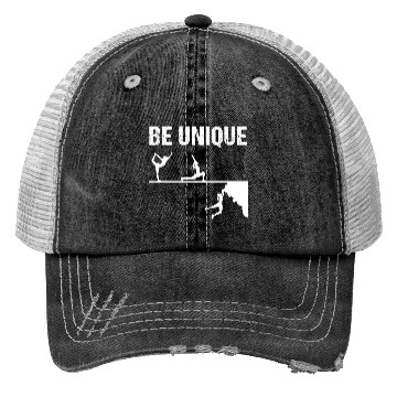 Discover Be Unique Rock Climbing Girl Motivational Design Trucker Hats