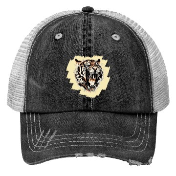Discover Cool tiger motif on background Trucker Hats