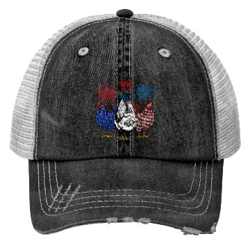 Discover Funny Chickens American Flag Patriotic Farmer 4th Trucker Hats