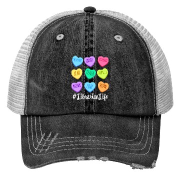 Discover Librarian Life Teacher Valentines Day Pastel Candy Trucker Hats