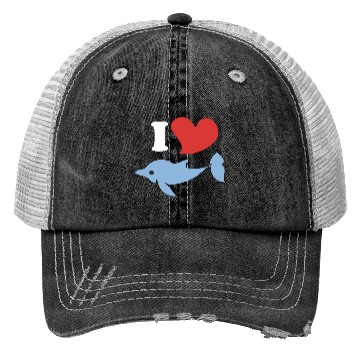 Discover I love dolphins 1 Trucker Hats
