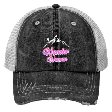 Discover Wanderwoman Hiker Mountaineer Wanderlust Trucker Hats