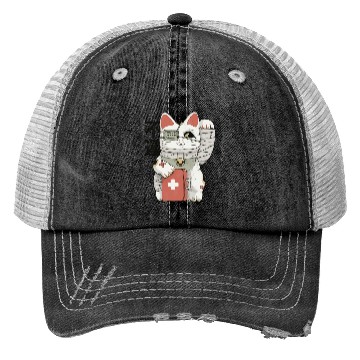 Discover Unlucky White Cat Trucker Hats