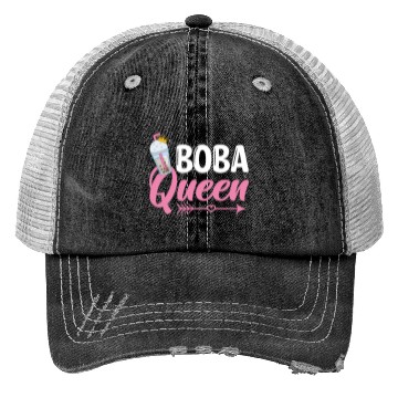 Discover Boba Queen Bubble Tea Lover Boba Tea Drinker Trucker Hats