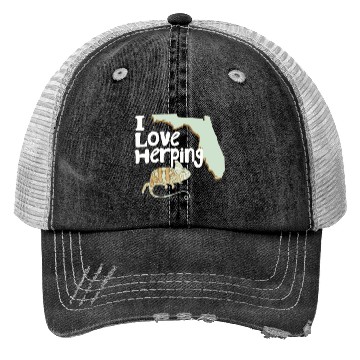 Discover Florida Chameleon I Love Herping Trucker Hats