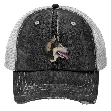 Discover husky dog Trucker Hats