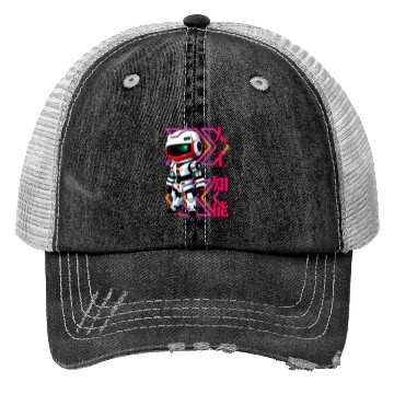 Discover Chibi Mecha: A Cute Cyberpunk Design 4 Trucker Hats