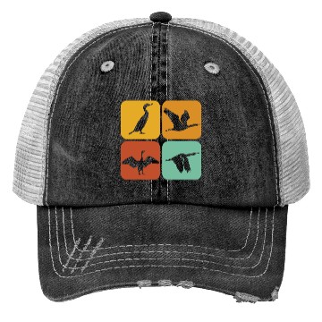Discover Retro Cormorant Birds I Aesthetic I Cormorant Bird Trucker Hats