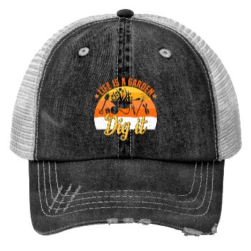 Discover Life is a Garden Dig it Succulent Gardening Grass Trucker Hats