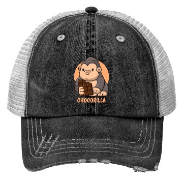 Discover Chocorilla Gorilla Sweet Tooth Candie Lover Trucker Hats