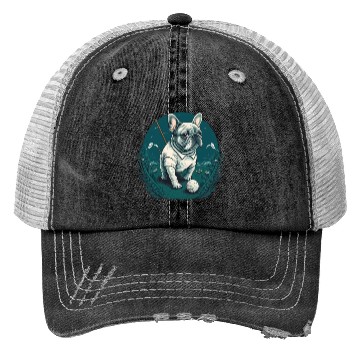 Discover French Bulldog | Golf Sport Player Cute Frenchie Trucker Hats