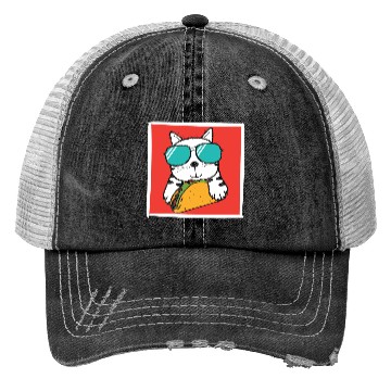 Discover Cool Cat Taco Lover Trucker Hats