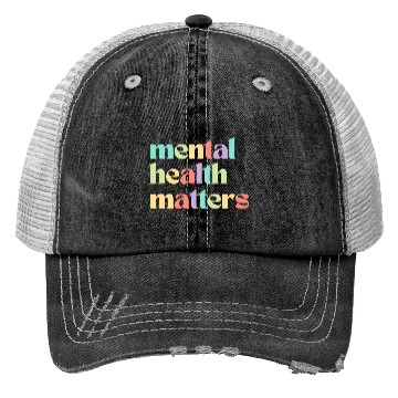 Discover Mental Health Matters | Retro Quote Mixed Peach Trucker Hats