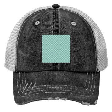 Discover Teal Geometric Floral Retro Pattern Trucker Hats